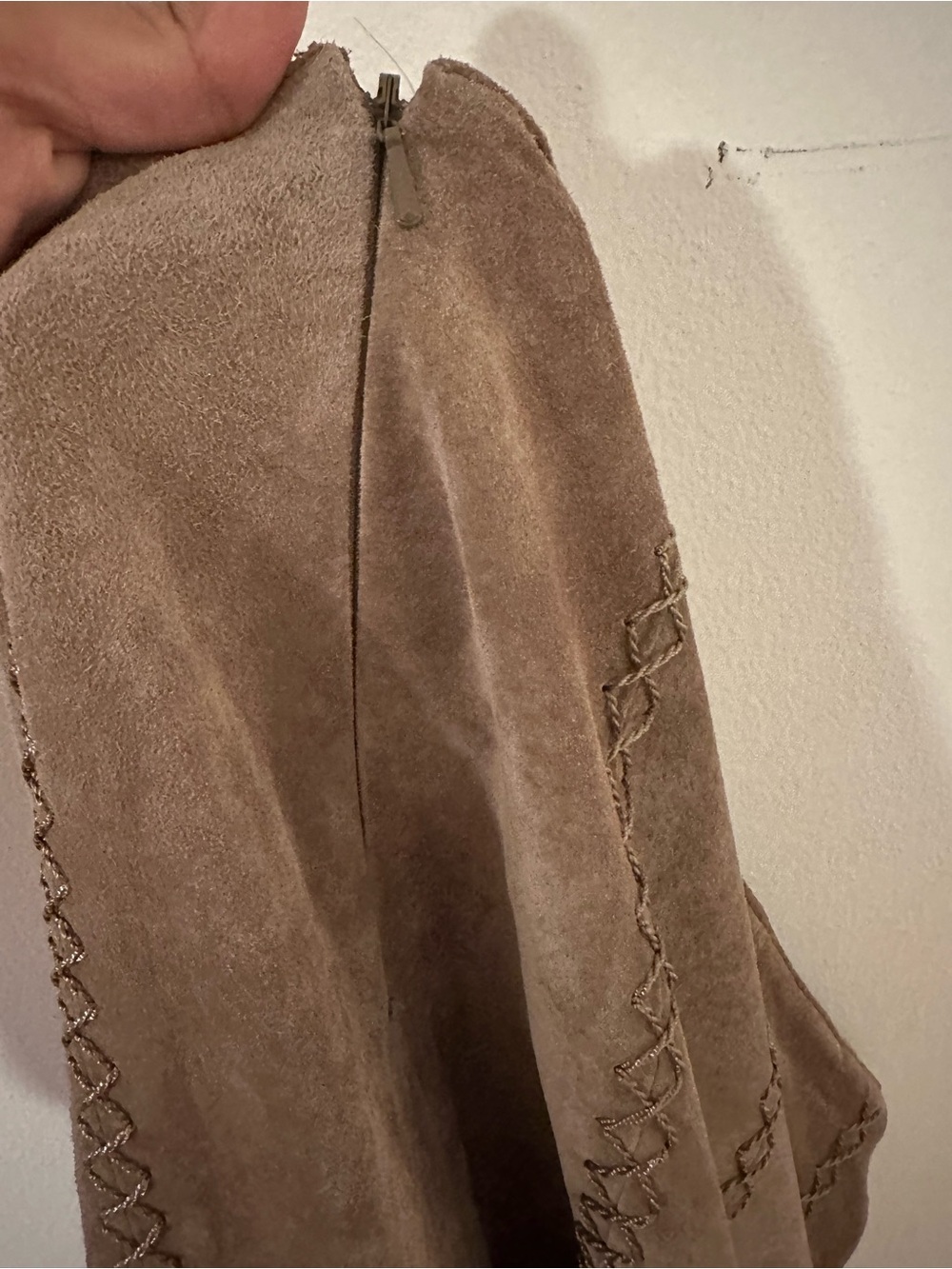 Liz Clairborne A-Line Suede Midi Skirt - Vintage RARE - Picture 7 of 10